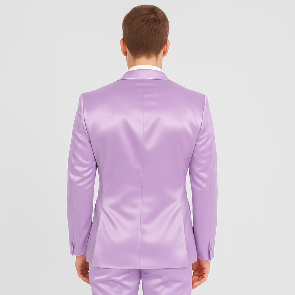 Lavender Satin Tuxedo Set – 4-Piece Statement for Weddings & Proms