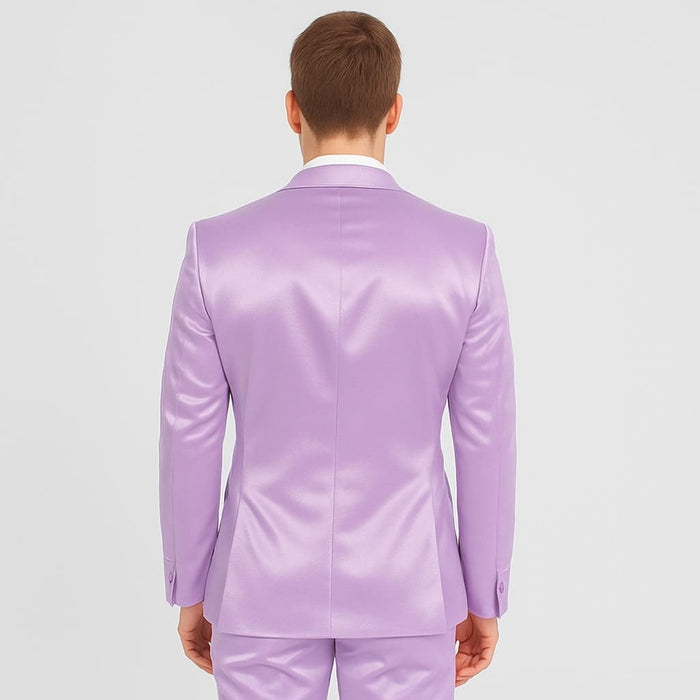 Lavender Satin Tuxedo Set â€“ 4-Piece Statement for Weddings & Proms
