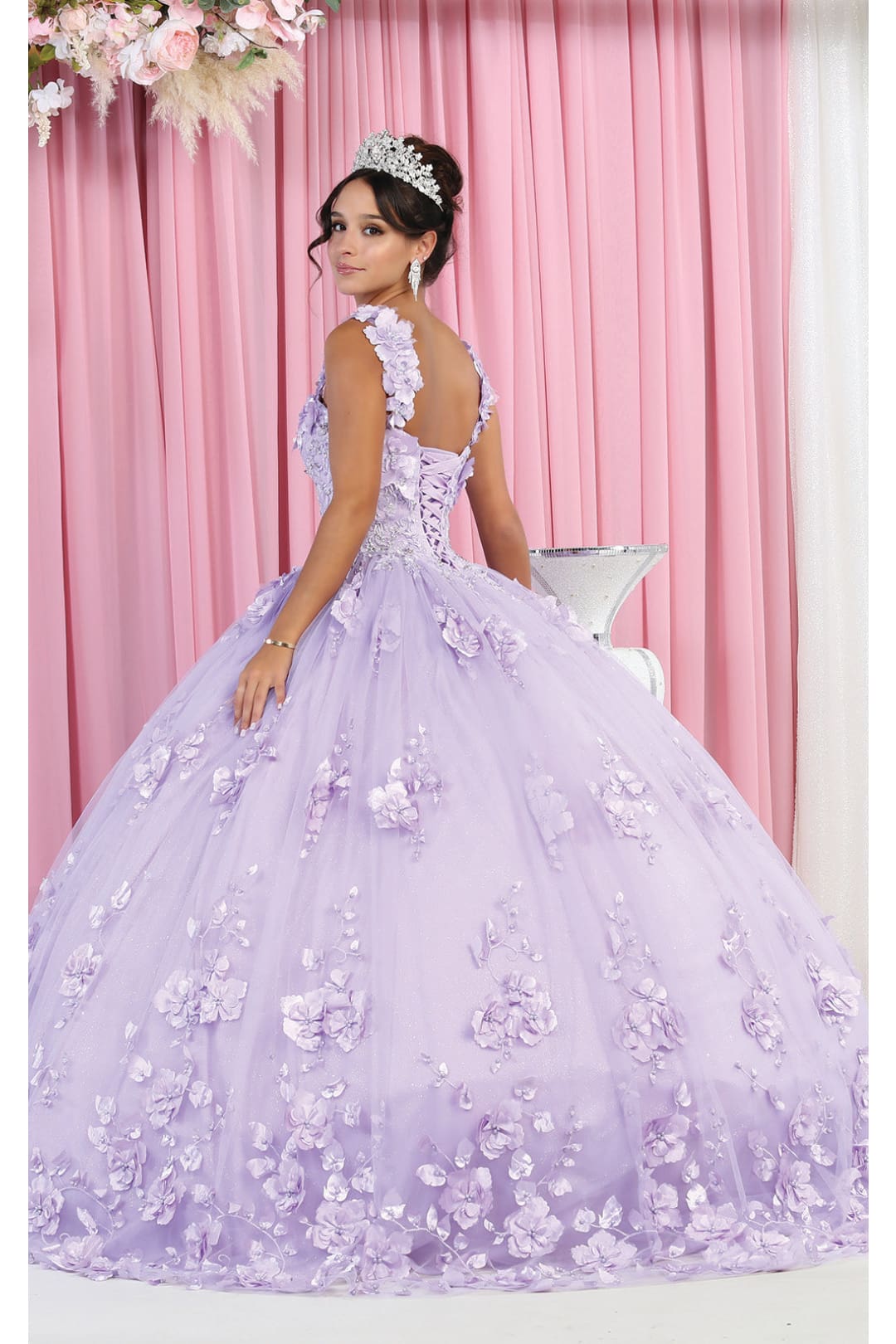 Layla K LK157 Sleeveless Floral Embroidered Quinceañera Ball Gown