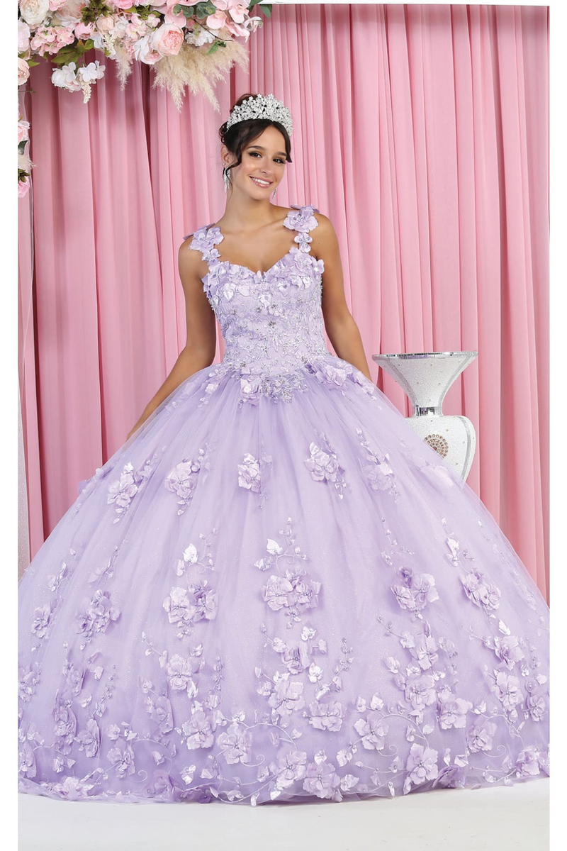 Layla K LK157 Sleeveless Floral Embroidered Quinceañera Ball Gown