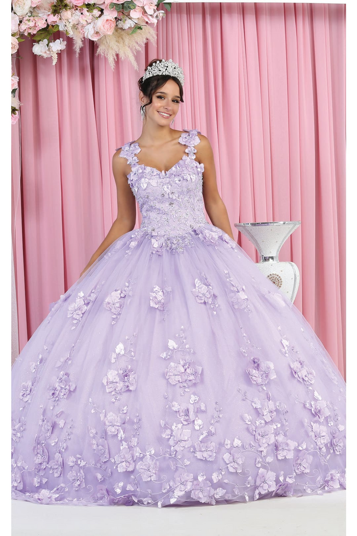 Layla K LK157 Sleeveless Floral Embroidered Quinceañera Ball Gown