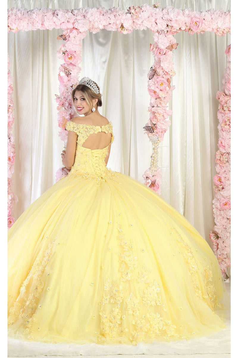 Layla K LK160 Floral Embroidered Glitter Sweet 16 Quince Ball Gown