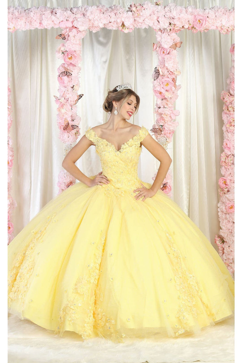 Layla K LK160 Floral Embroidered Glitter Sweet 16 Quince Ball Gown