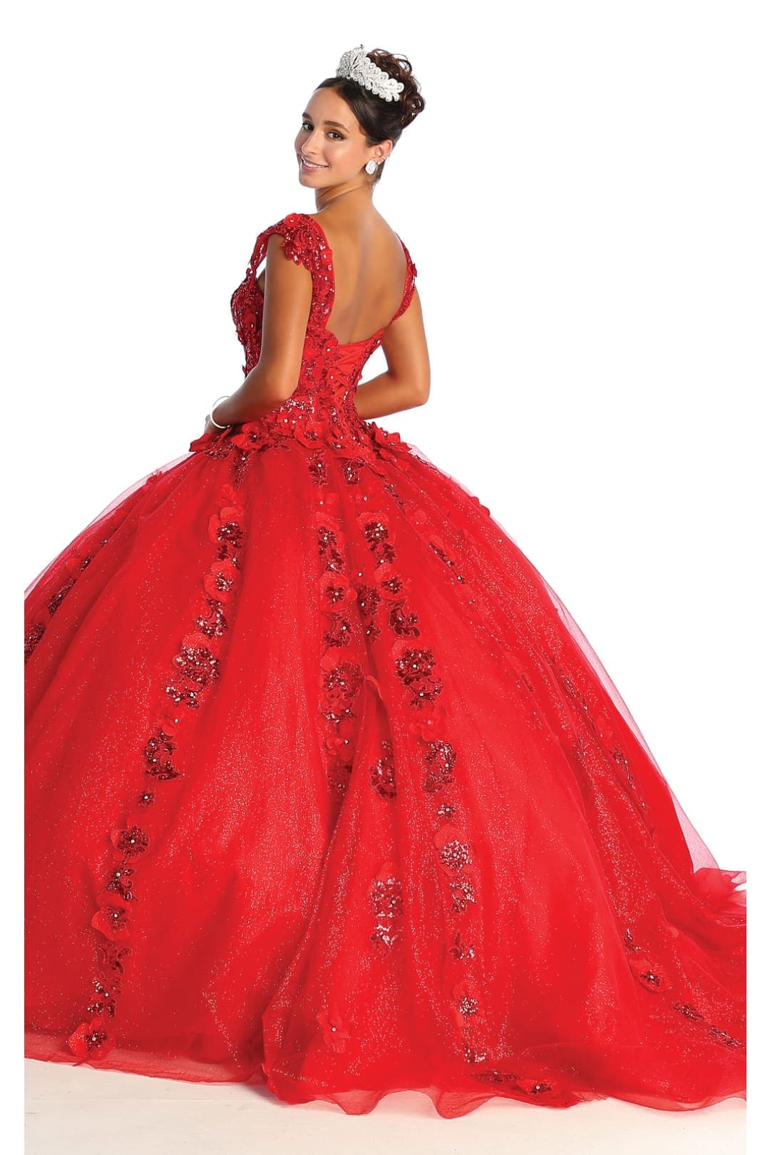 Layla K LK171 Corset Sleeveless Glitter Ball Quince Dress