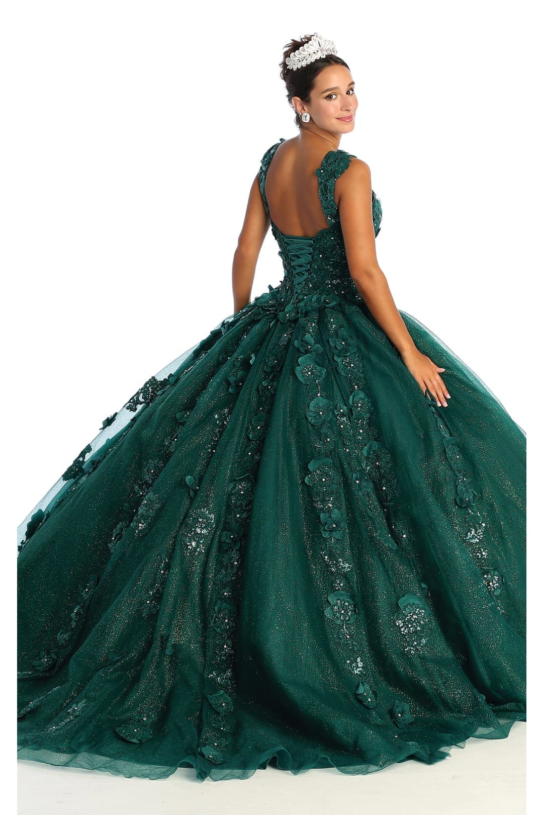 Layla K LK171 Corset Sleeveless Glitter Ball Quince Dress