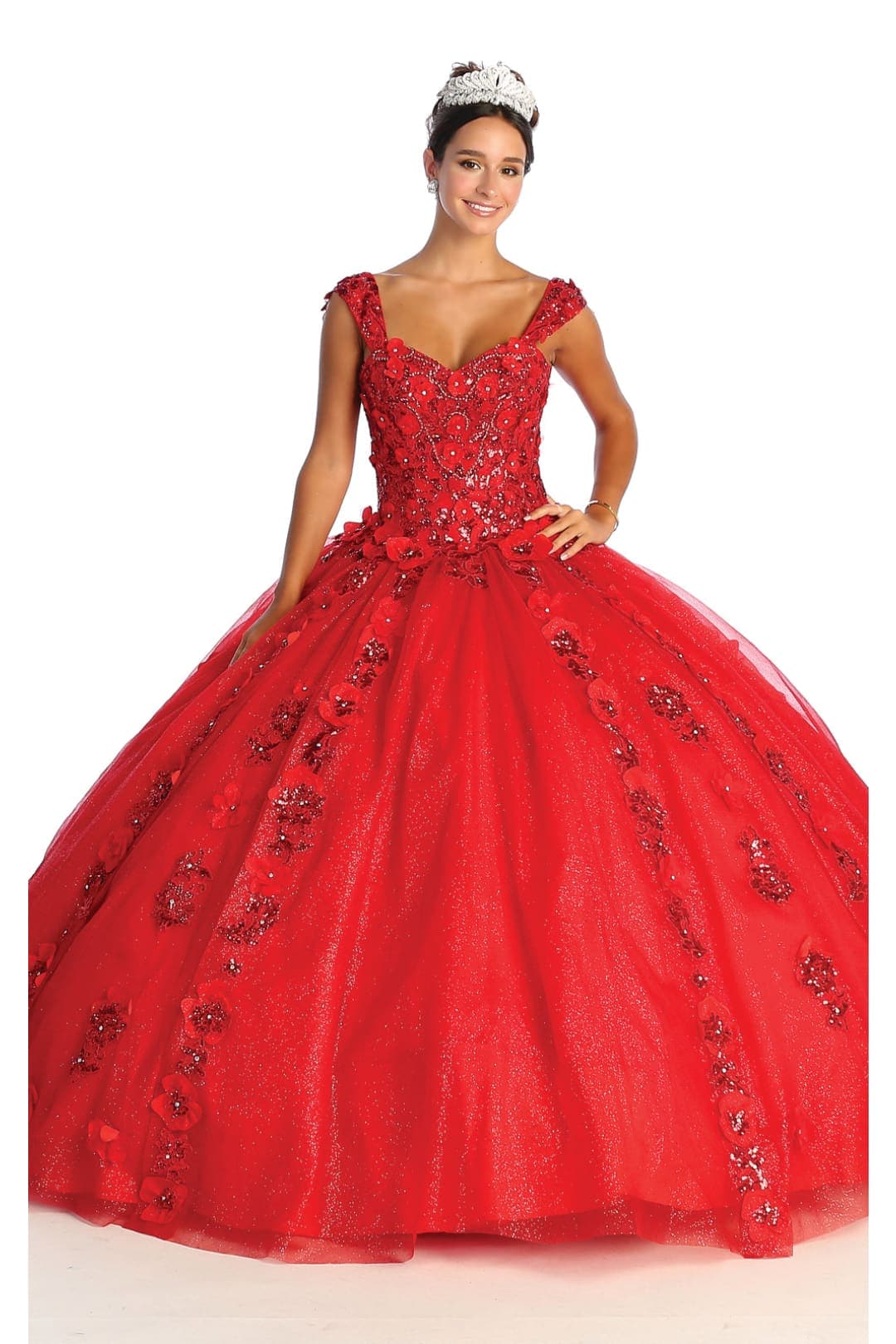 Layla K LK171 Corset Sleeveless Glitter Ball Quince Dress