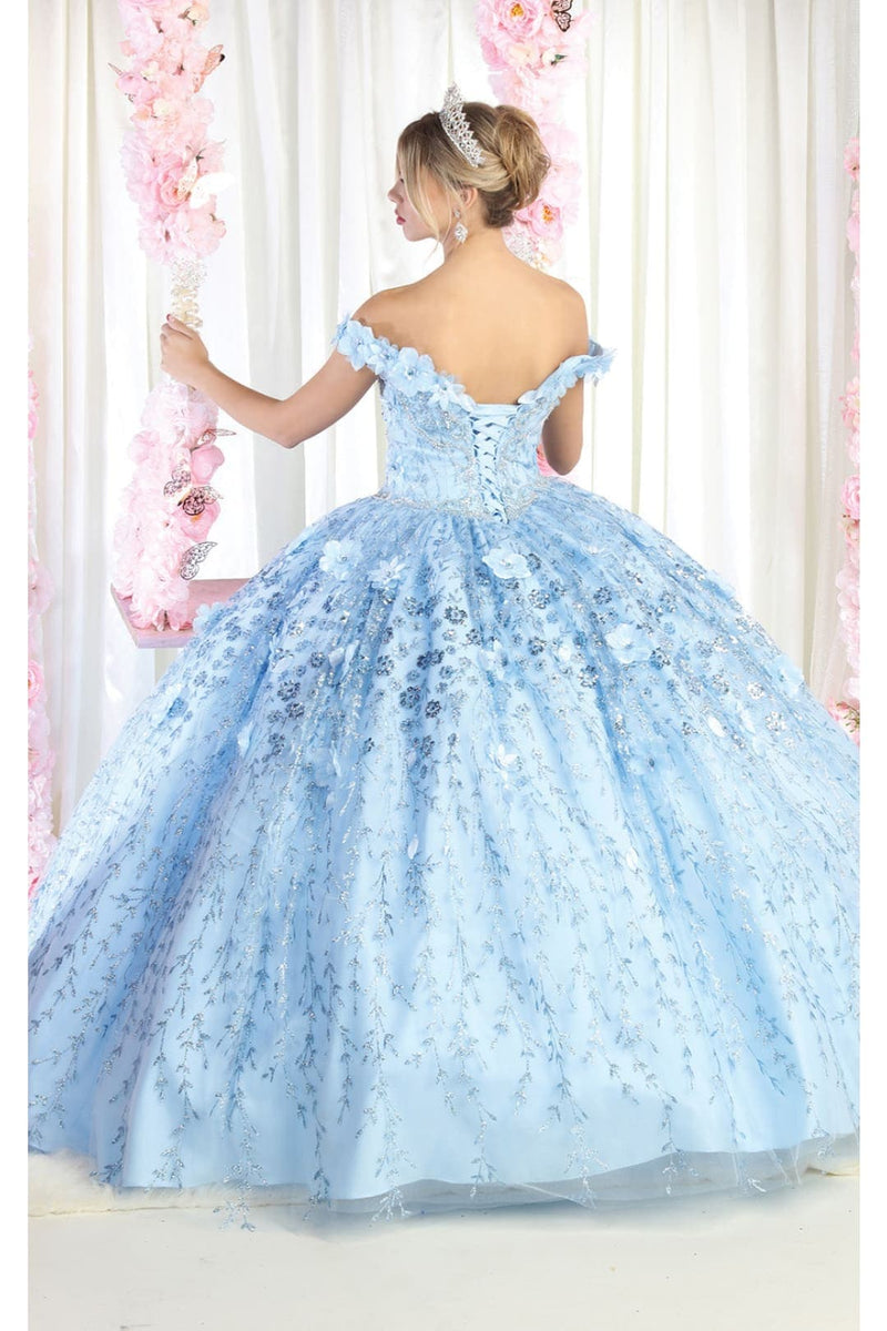 Floral Off The Shoulder Ball Gown Quinceanera Dress