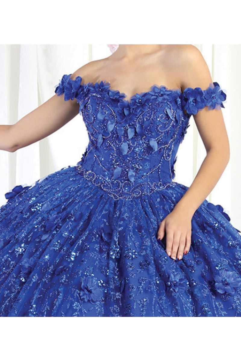 Floral Off The Shoulder Ball Gown Quinceanera Dress