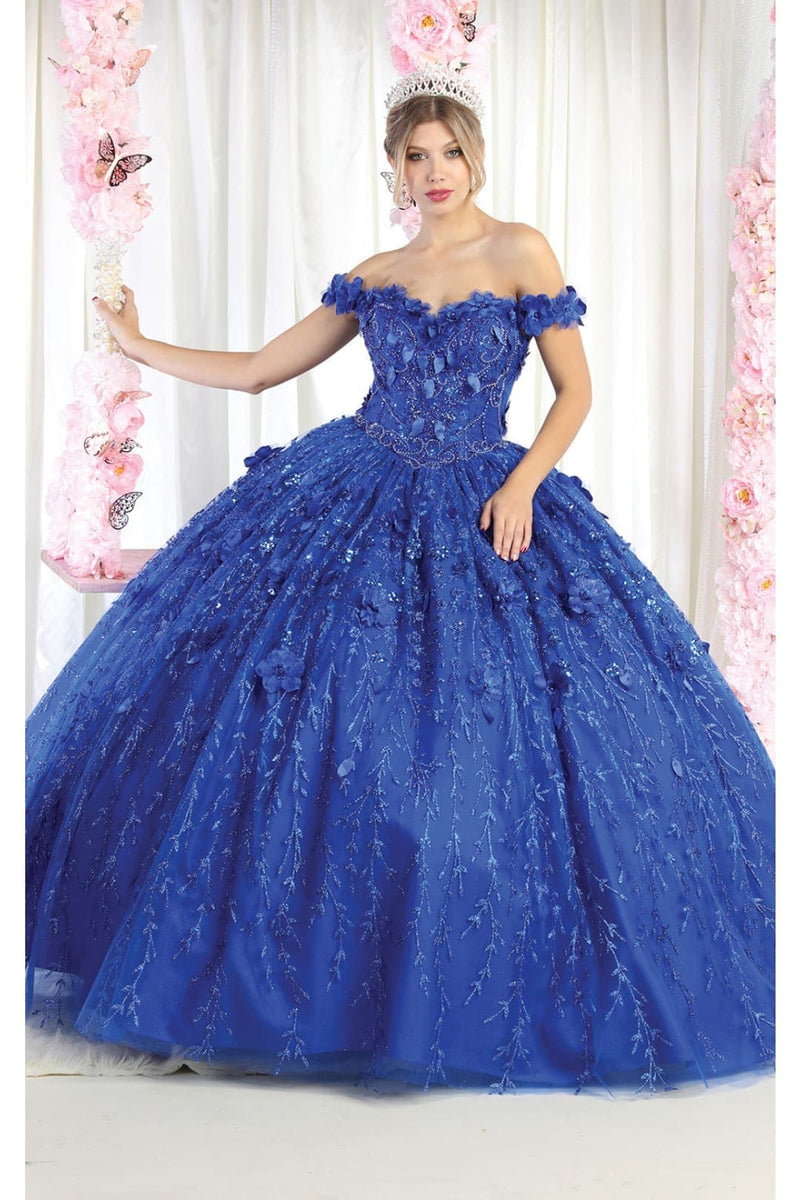 Floral Off The Shoulder Ball Gown Quinceanera Dress