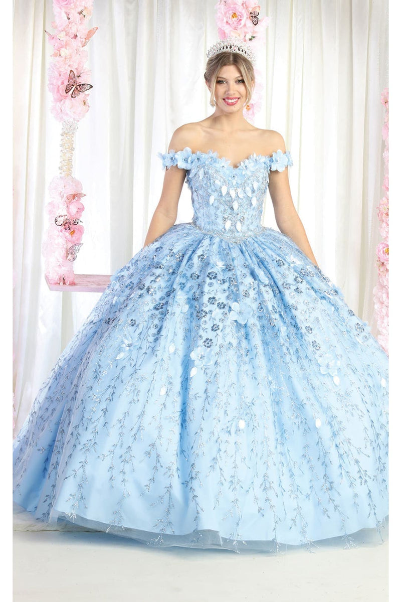 Floral Off The Shoulder Ball Gown Quinceanera Dress