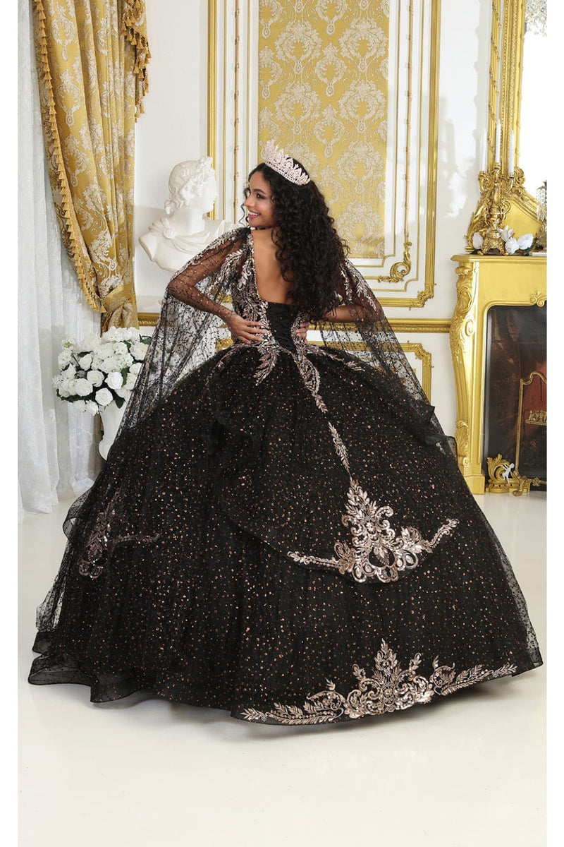Plus Size Ball Gown in Black | Formal Quinceanera Dress by LK218