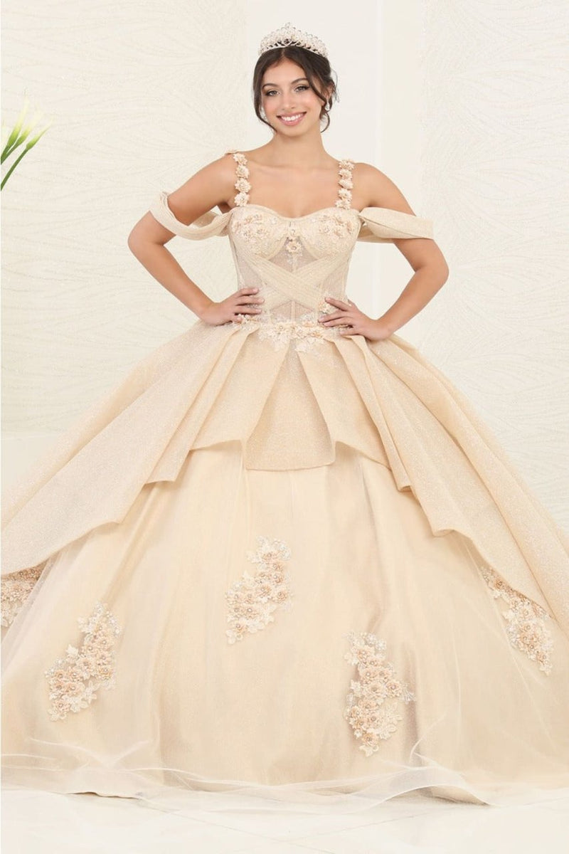 Quinceanera Dress Prom Ball Gown Cold-Shoulder Sweetheart by LK250