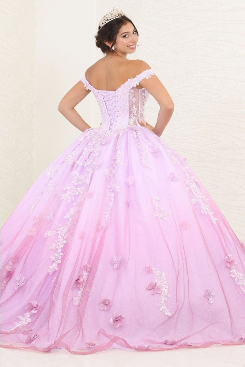 Layla K LK254 Off-Shoulder Glitter Embellished Lilac Quince Ball Gown