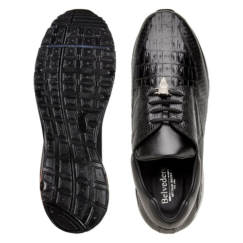 Belvedere Lazaro - Black Genuine Crocodile Leather Shoes