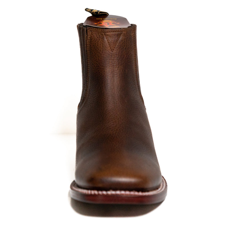 Los Altos Men's Boot Wide Square Toe Rage Walnut Leather Sole - Rage Walnut