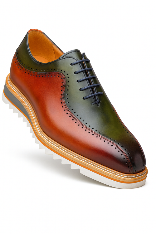 Two-Tone Burnished Brogue Oxford