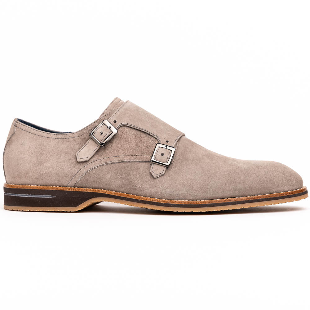 Zelli Legerra Suede Goatskin Double Monkstrap Shoes Sand (56-105