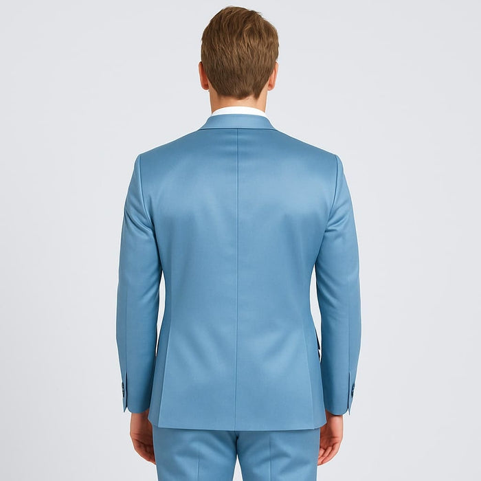 Light Blue Satin Tuxedo Set â€“ 4-Piece Formal Look for Weddings & Proms