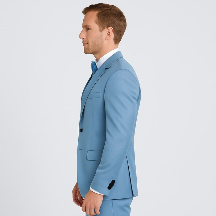 Light Blue Satin Tuxedo Set â€“ 4-Piece Formal Look for Weddings & Proms