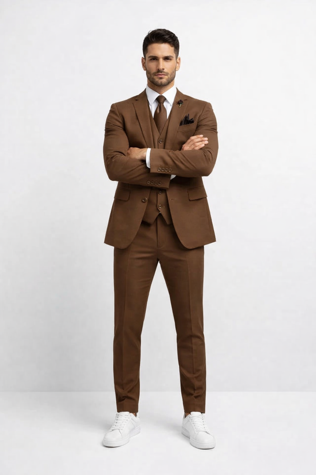 Light Brown Wedding Suit - Brown Groom Suit