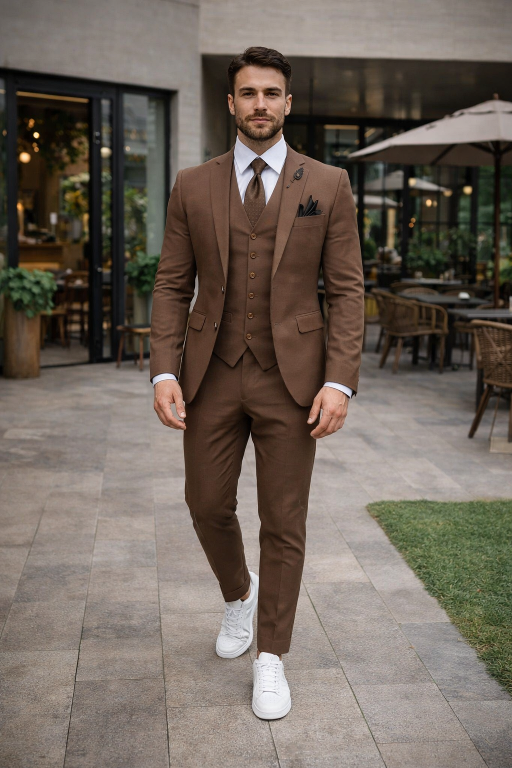 Light Brown Wedding Suit - Brown Groom Suit