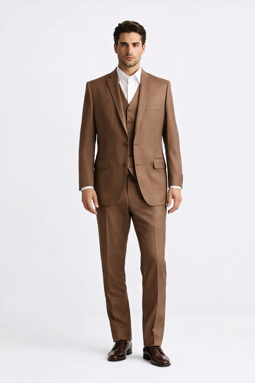Light Brown Wedding Suit - Brown Groom Suit
