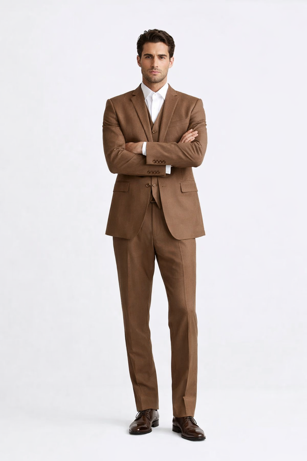 Light Brown Wedding Suit - Brown Groom Suit