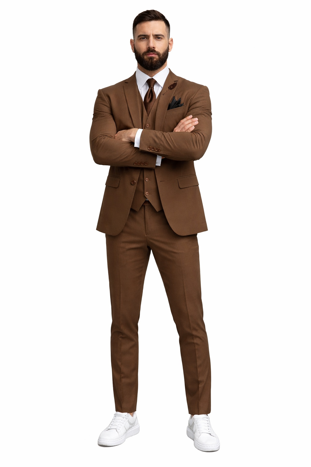 Light Brown Wedding Suit - Brown Groom Suit