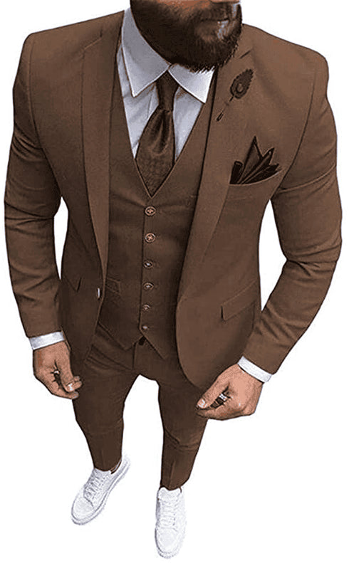 Light Brown Wedding Suit - Brown Groom Suit - AlbertoNardoniStore