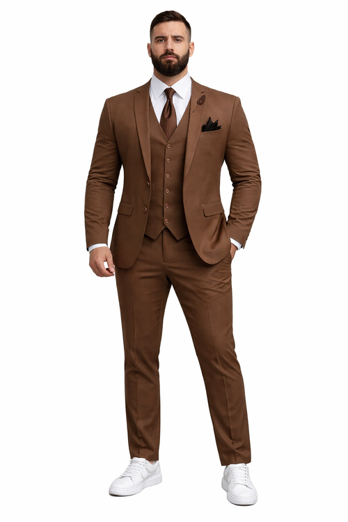 Light Brown Wedding Suit - Brown Groom Suit
