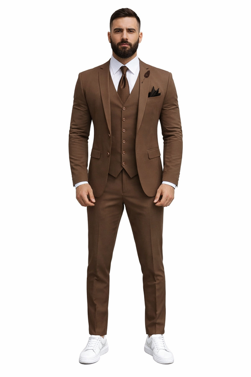 Light Brown Wedding Suit - Brown Groom Suit