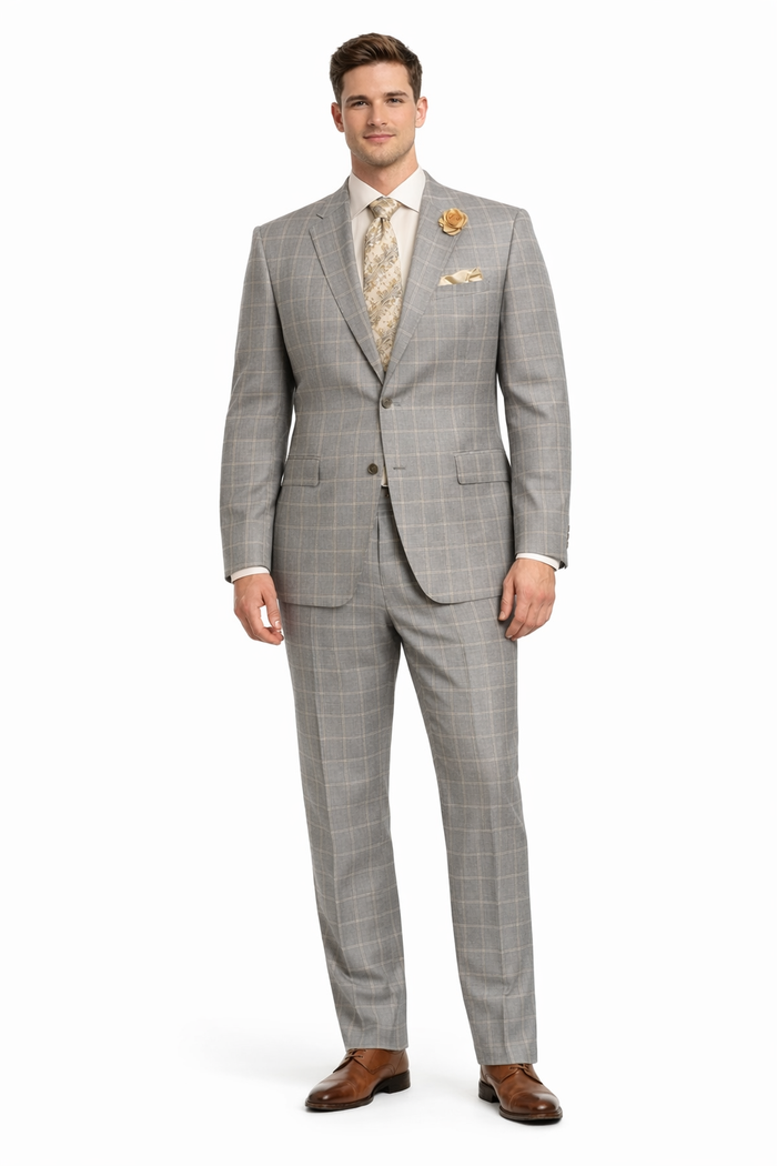 Light Grey Plaid Suit - 1920 Vintage Suit