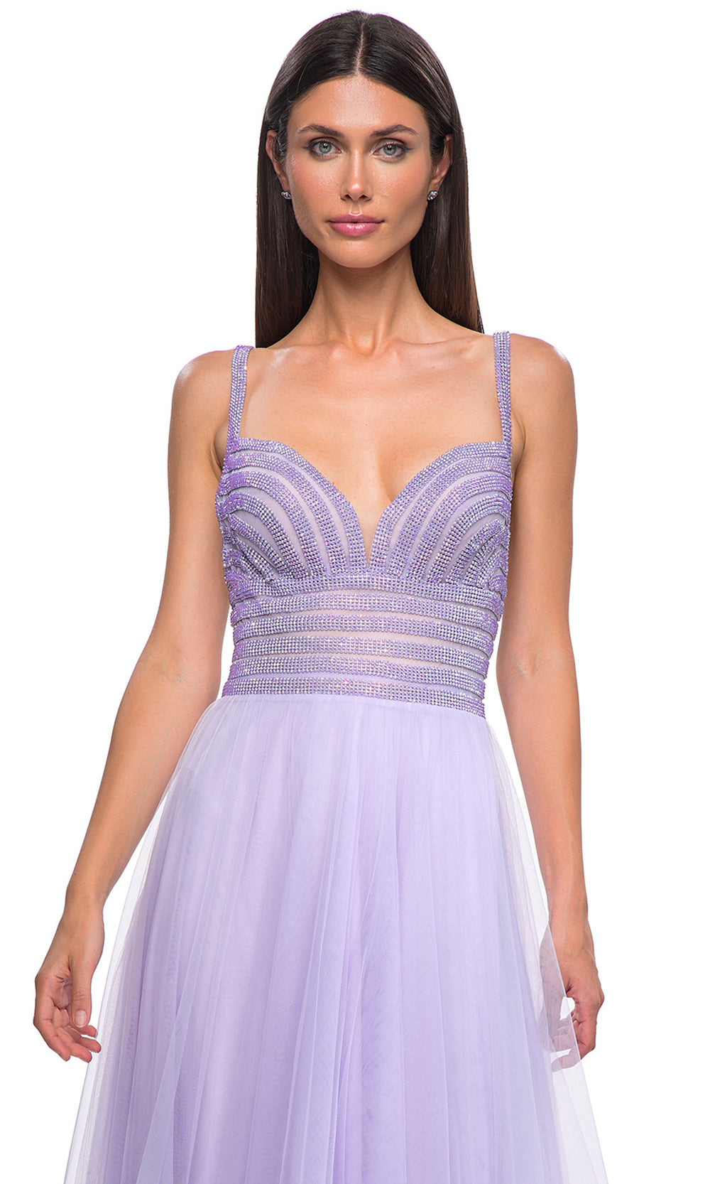 La Femme 32714 Rhinestone Embellished Sleeveless Prom Gown