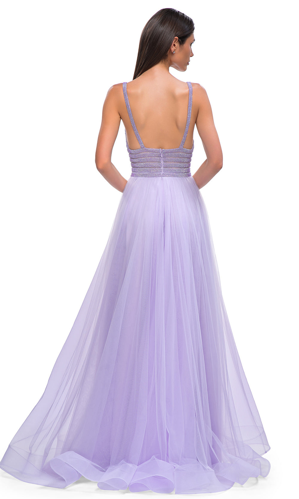 La Femme 32714 Rhinestone Embellished Sleeveless Prom Gown