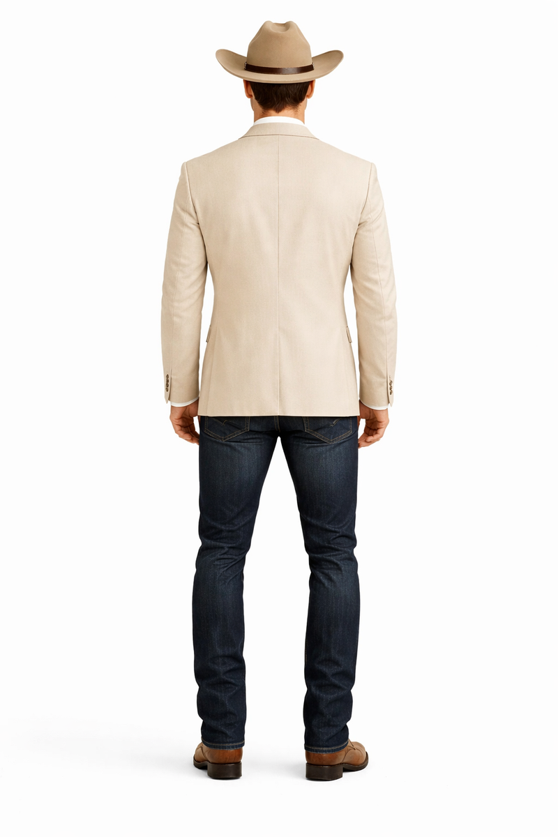 Light Tan Western Blazer - Sand Color