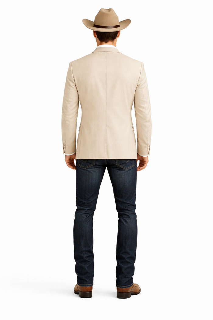 Light Tan Western Blazer - Sand Color
