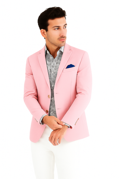 Linen Blazer - Pink Linen Sportcoat
