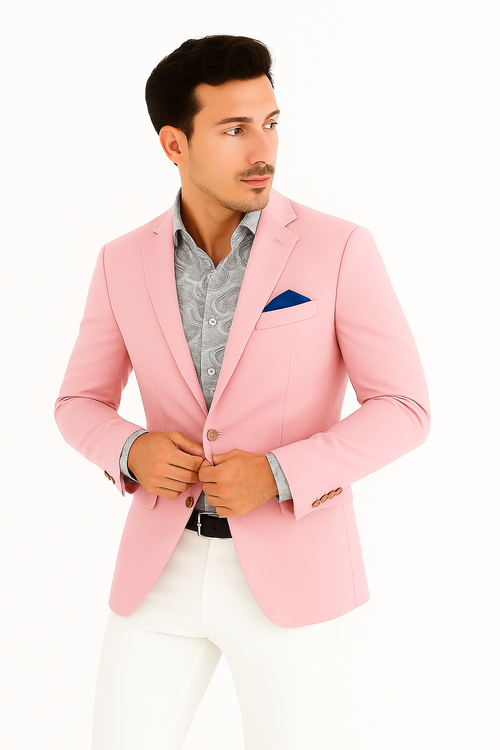 Linen Blazer - Pink Linen Sportcoat
