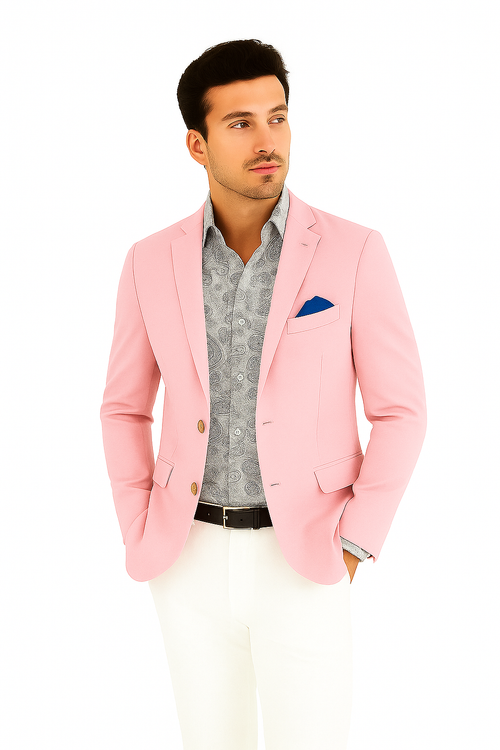 Linen Blazer - Pink Linen Sportcoat