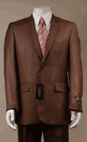 Extra Long Suit Brown Sharkskin Suit - 44 Extra Long Suit - AlbertoNardoniStore