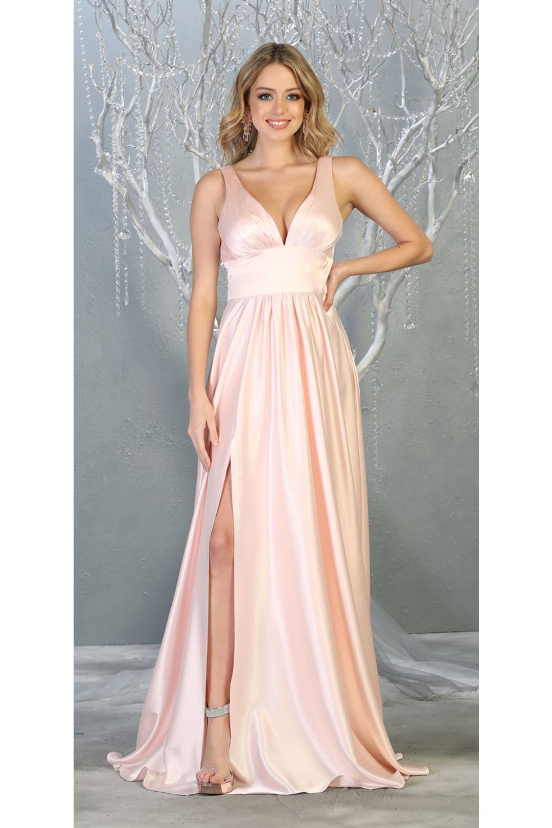 May Queen MQ1723 Long Bridesmaids Dress Maxi Sleeveless Wedding Guest Gown