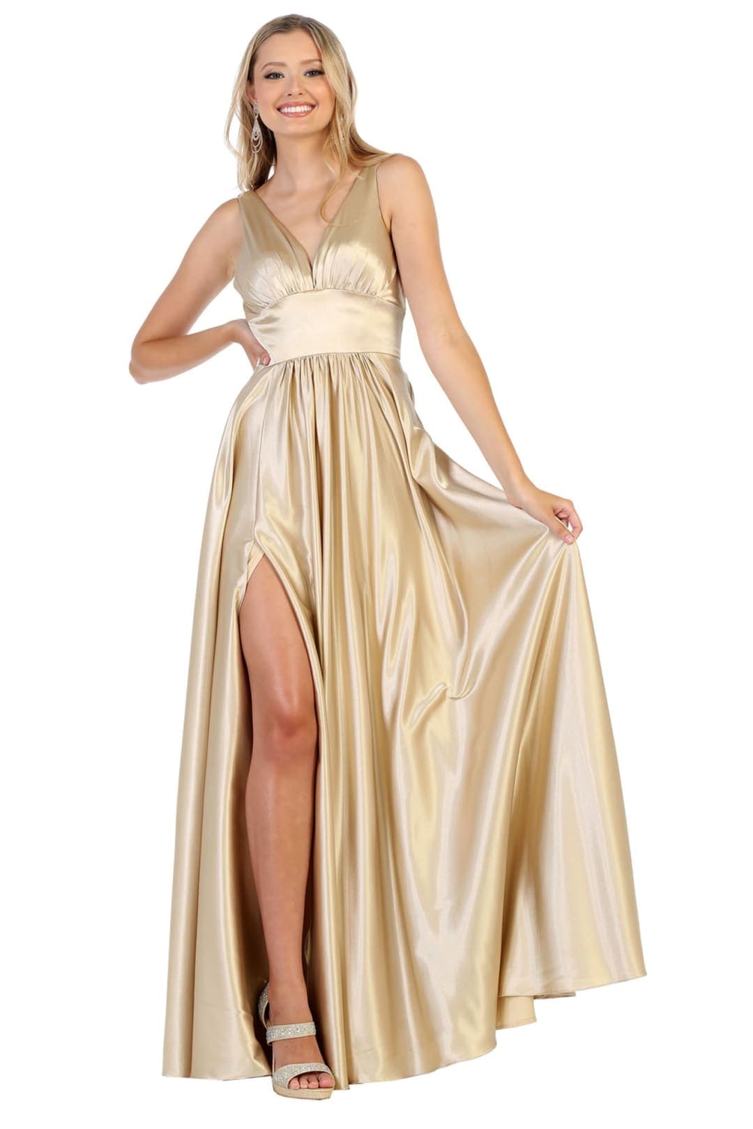 May Queen MQ1723 Long Bridesmaids Dress Maxi Sleeveless Wedding Guest Gown