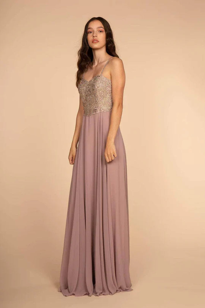 Long Embellished Chiffon Gown by Elizabeth KGL1571