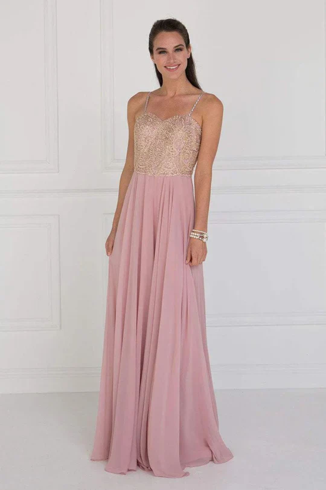 Long Embellished Chiffon Gown by Elizabeth KGL1571