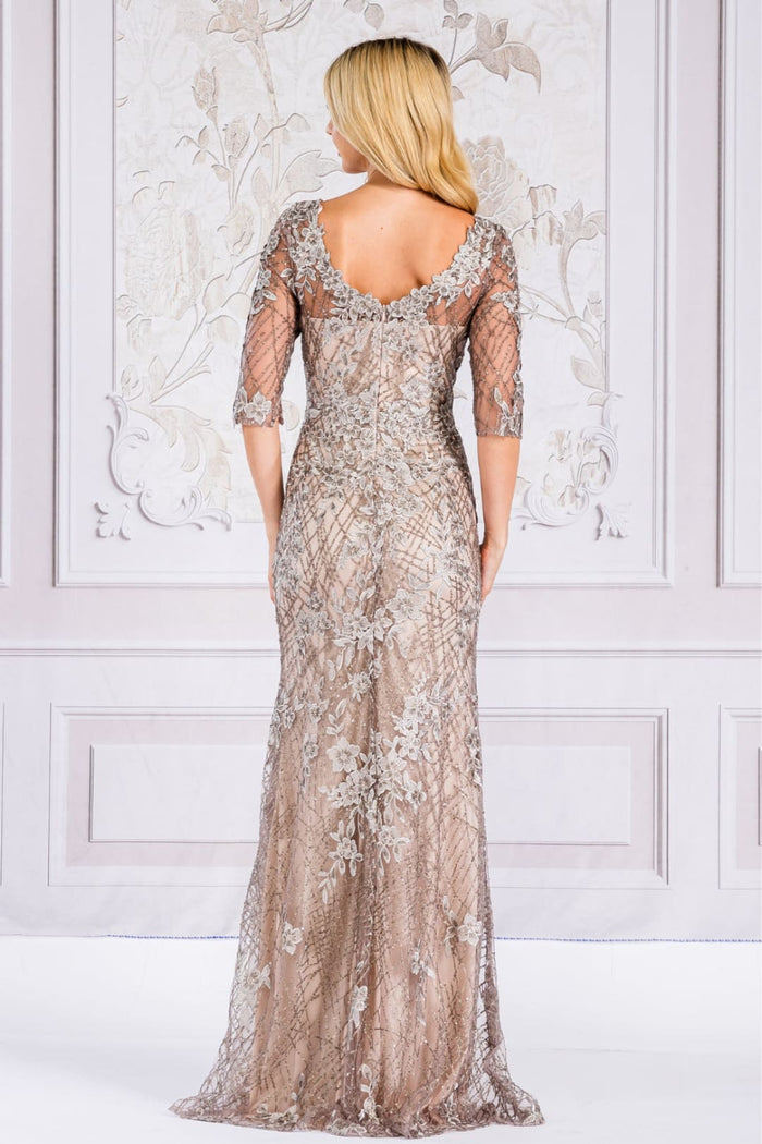 Mother Of The Bride Dress Boat Neck Sheath Gown By Amelia Couture 7045-New Collection
