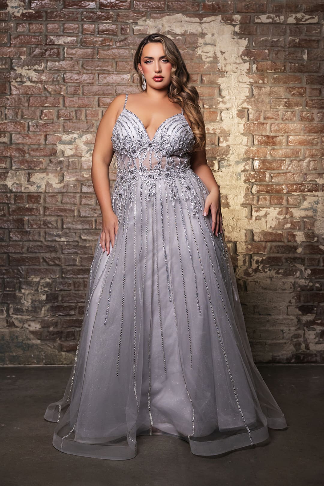 Long Evening Dress V-Neck Sequin A-Line Gown By Royal Queen RQ8143