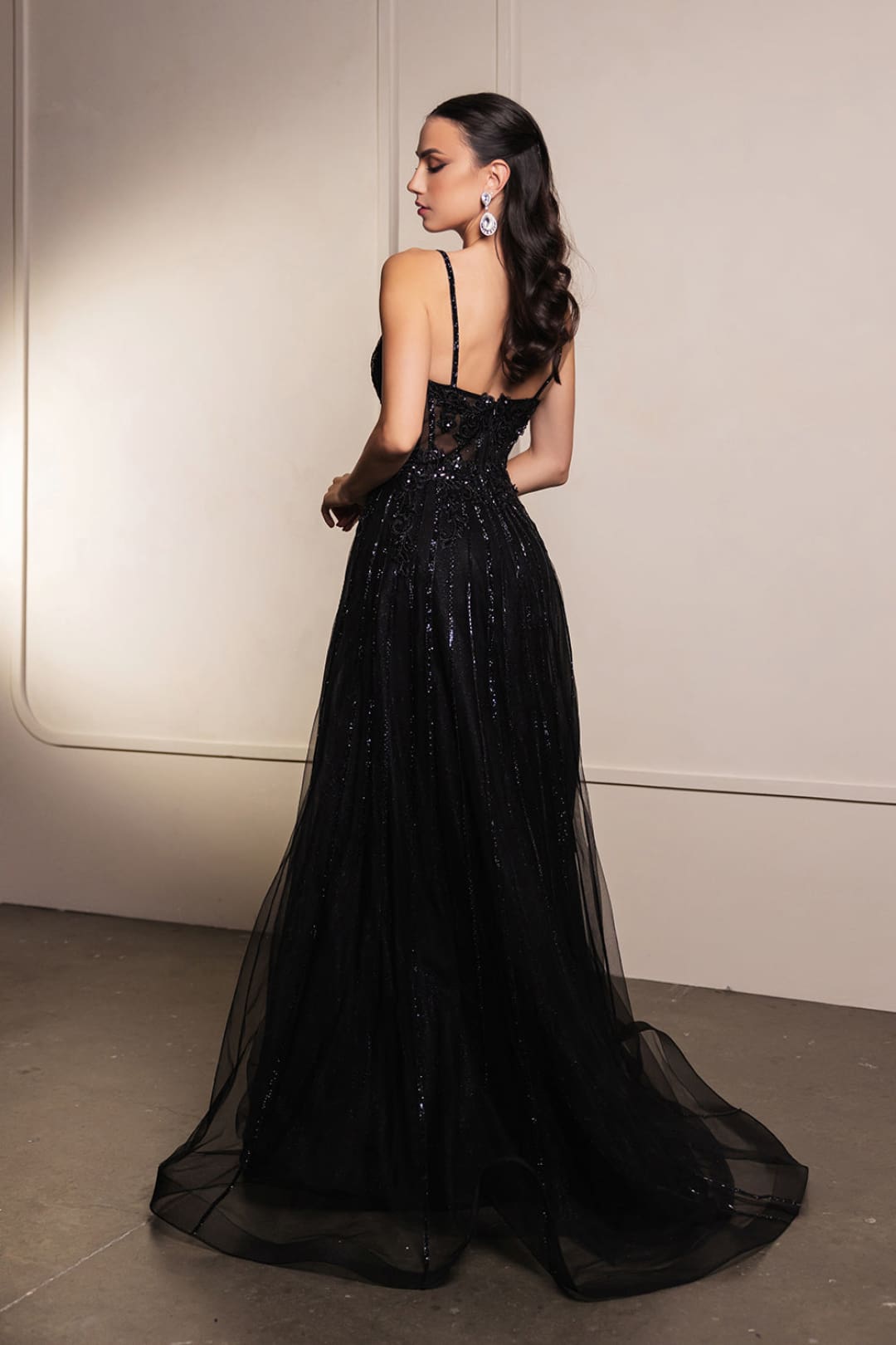 Long Evening Dress V-Neck Sequin A-Line Gown By Royal Queen RQ8143