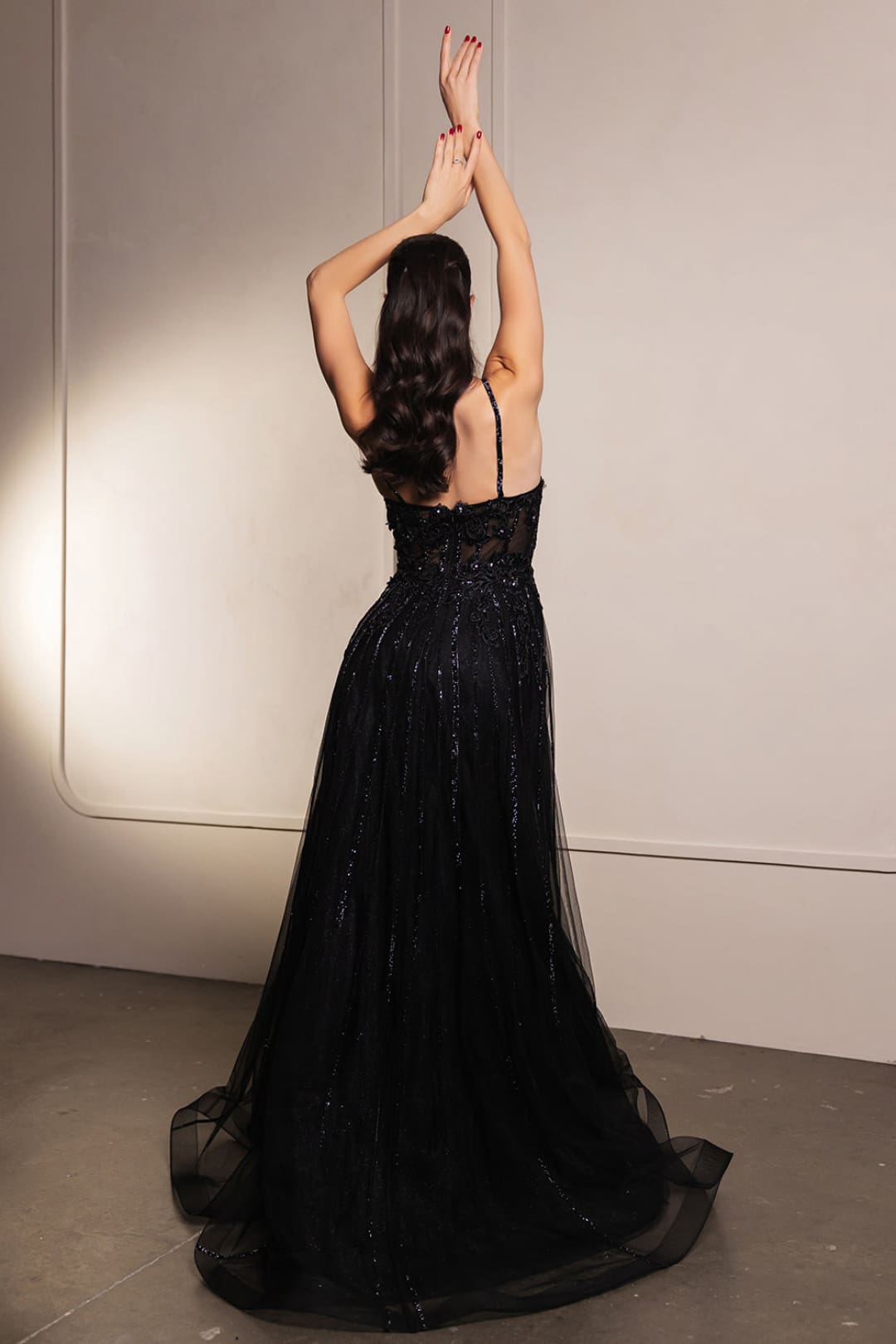Long Evening Dress V-Neck Sequin A-Line Gown By Royal Queen RQ8143