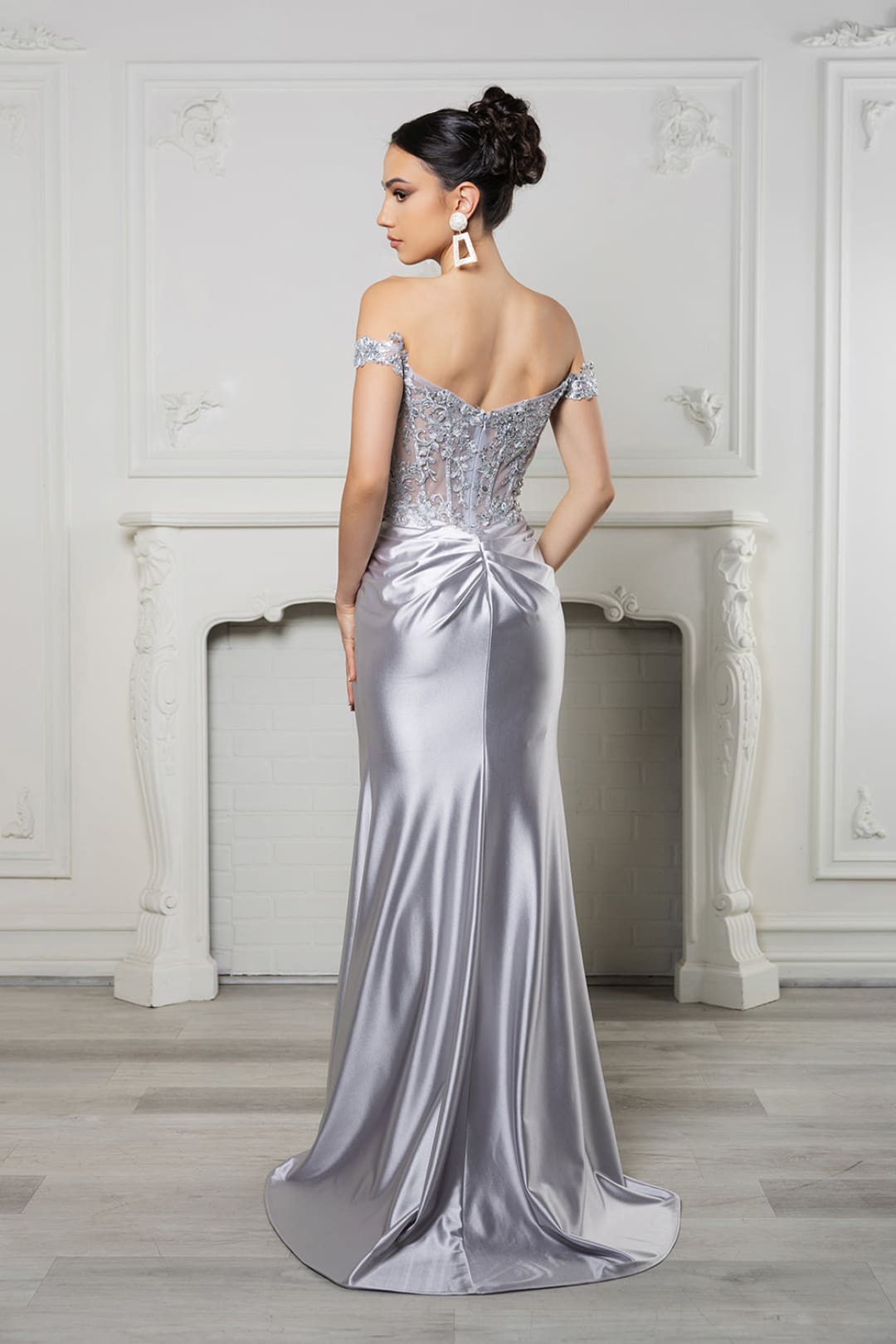 Long Formal Dress Off The Shoulder High Slit Gown By May Queen MQ2157