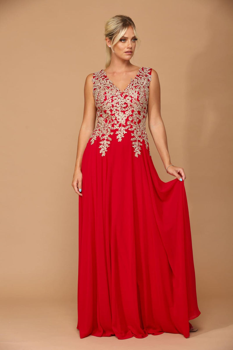Eva USA 5233 Long Mother of the Bride Chiffon Formal Dress